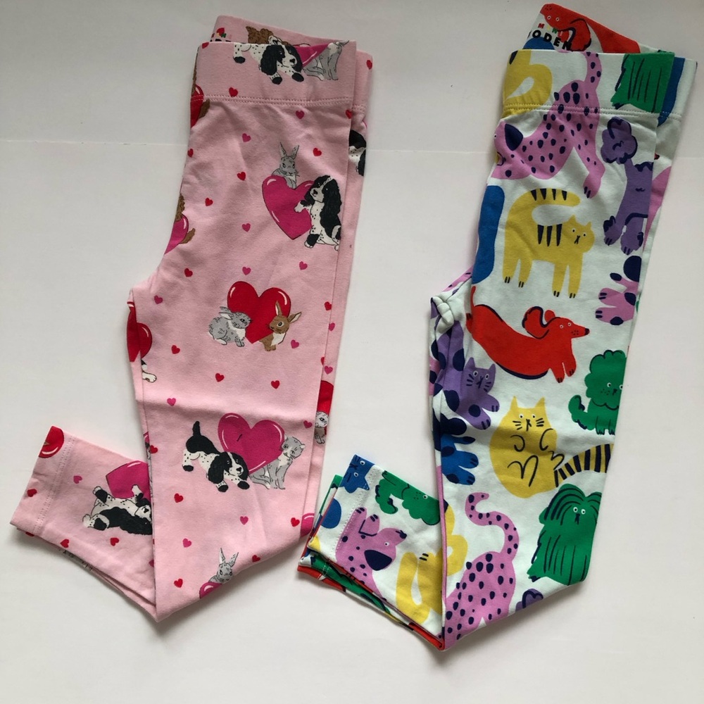NWOT Twin Pack Mini Boden Printed fun leggings